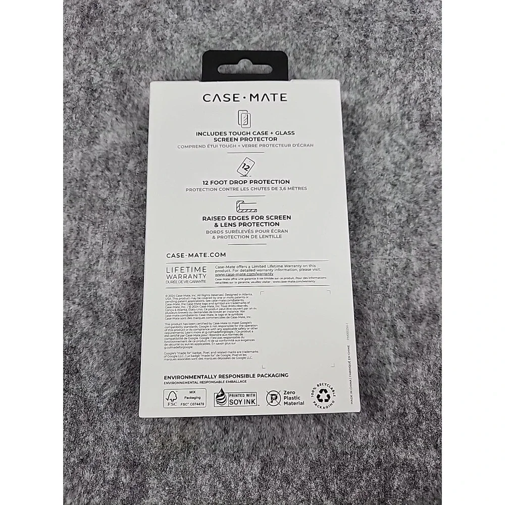 Case-Mate Black Tough Case & Screen Protector Pack for Google Pixel 9 /9 Pro NEW